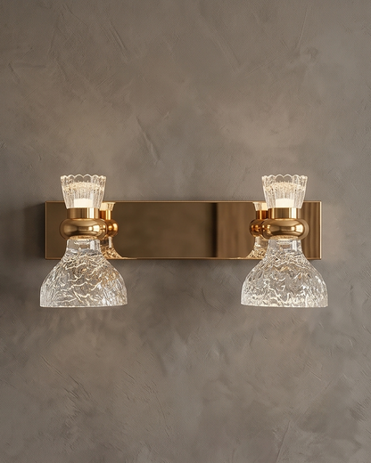 Amber Glow Crystal Vanity Light- 2 Lights
