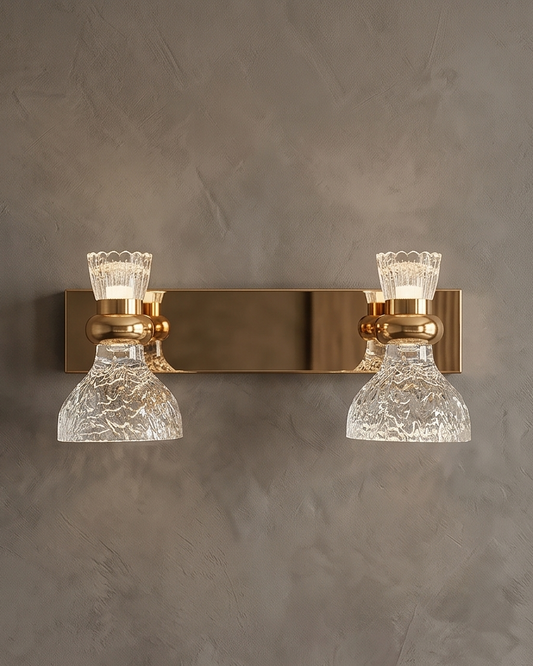 Amber Glow Crystal Vanity Light- 2 Lights