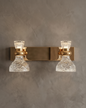 Amber Glow Crystal Vanity Light- 2 Lights