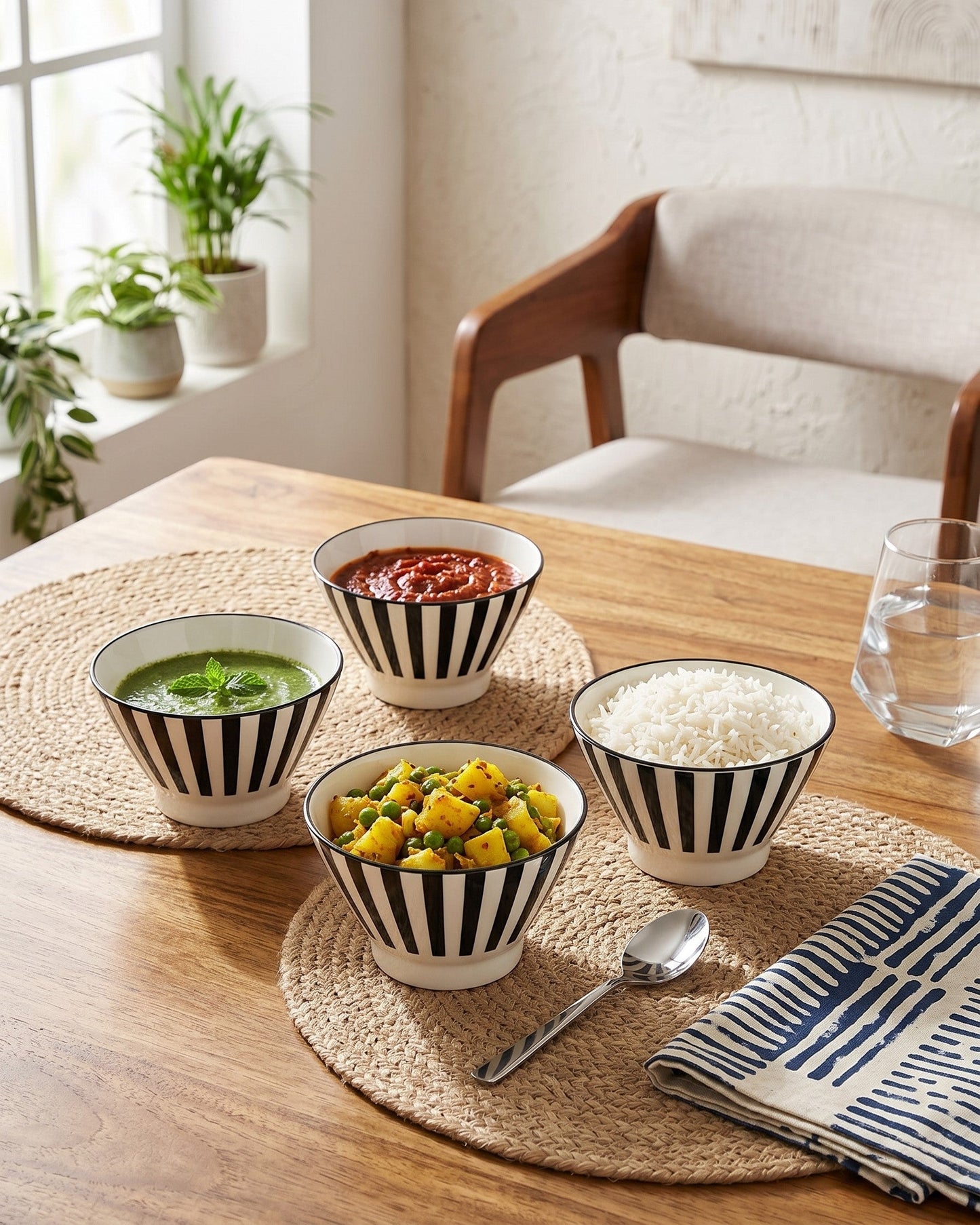 Mono Pattern Bowl - Set Of 4 Style - 1