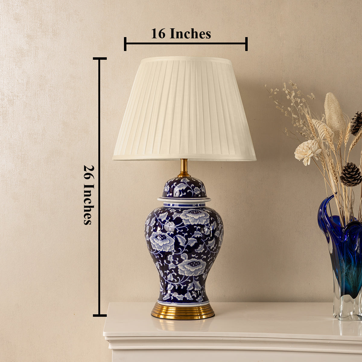 Velvet Indigo Designer Table Lamps for Living Room