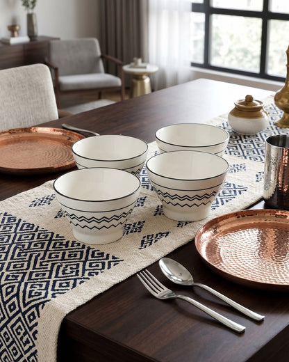 Mono Pattern Bowl - Set Of 4 Style - 3