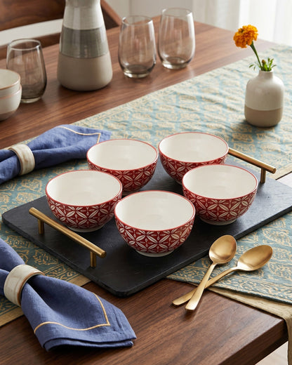 Floral Vine Katori - Set Of 5 Style - 1
