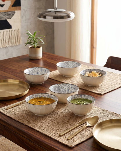 Modern Line Art Katori - Set Of 6 Style - 5