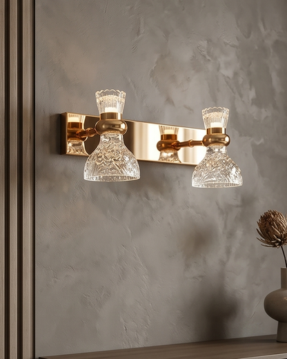 Amber Glow Crystal Vanity Light- 2 Lights