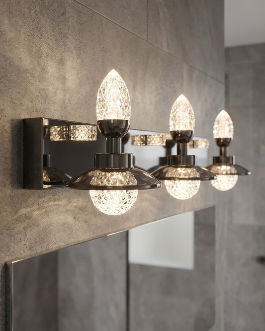 Midnight Crystal Vanity Wall Light - 3 Lights