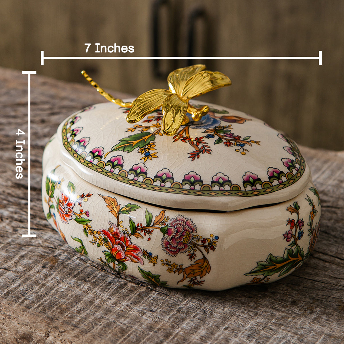 Golden Butterfly Blossom Jar & Showpiece & Item for Home Decoration