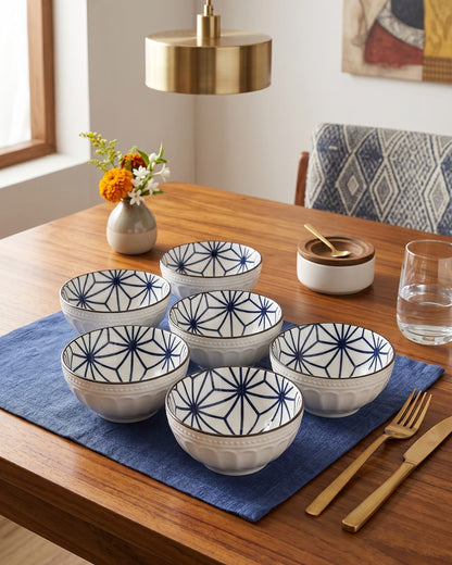 Modern Line Art Katori - Set Of 6 Style - 1