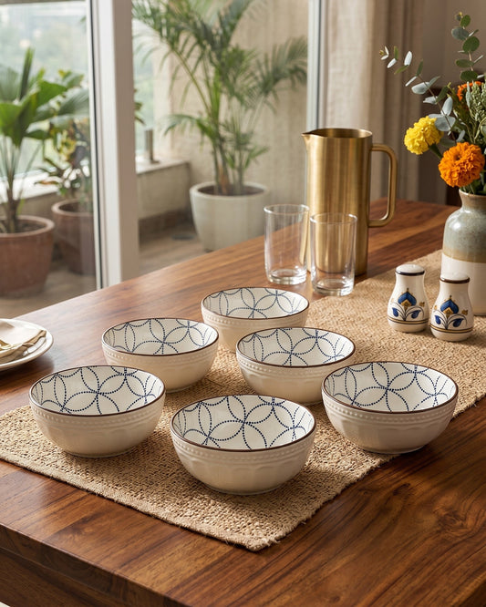 Modern Line Art Katori - Set Of 6 Style - 3