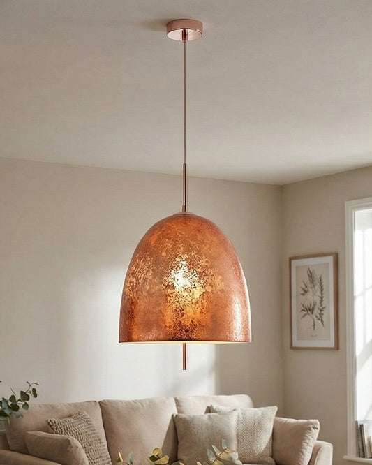 Glass Dome Pendant Light - Brushed Gold