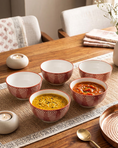 Floral Vine Katori - Set Of 5 Style - 3