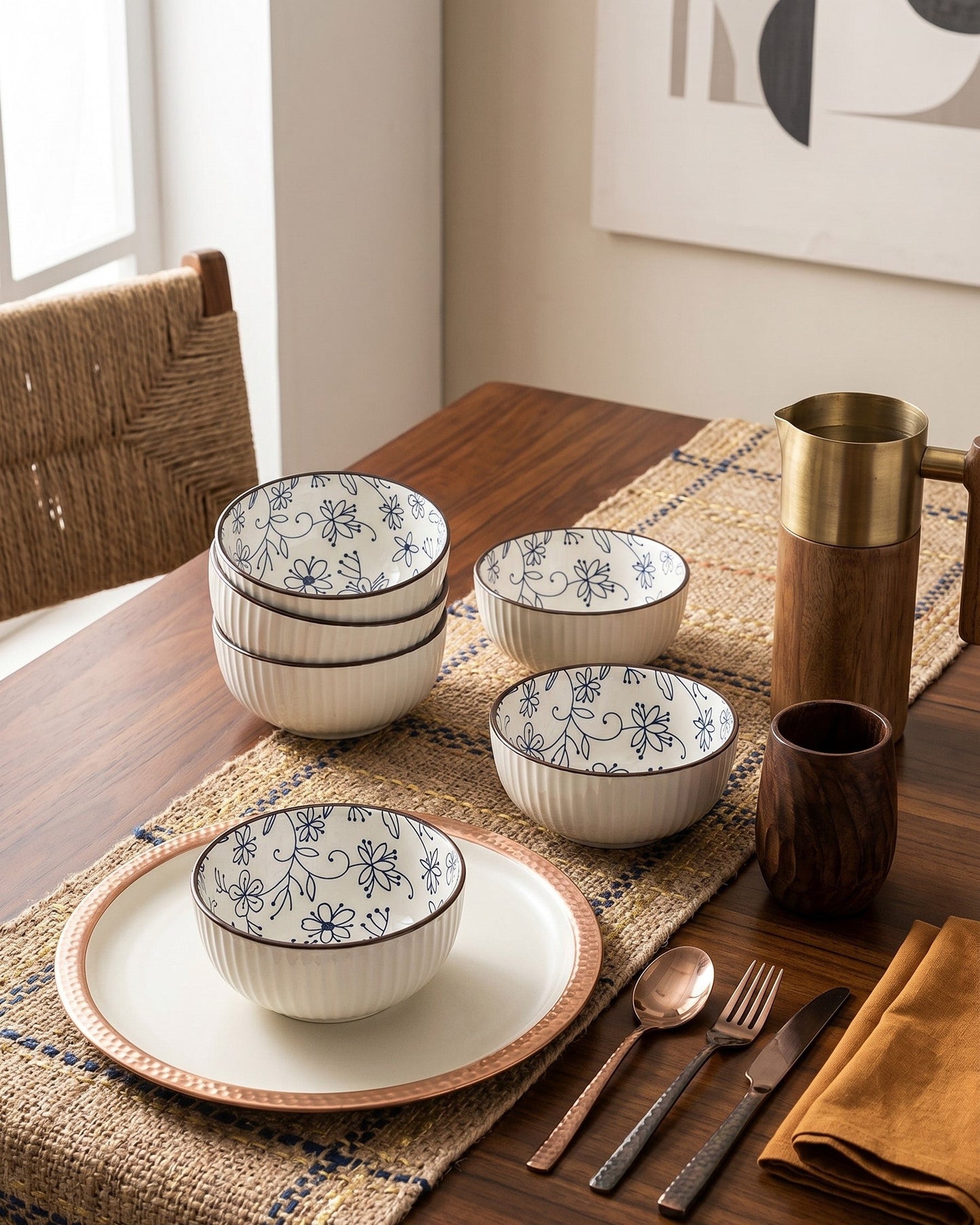 Midnight Blossom Katori - Set Of 6 Style - 6