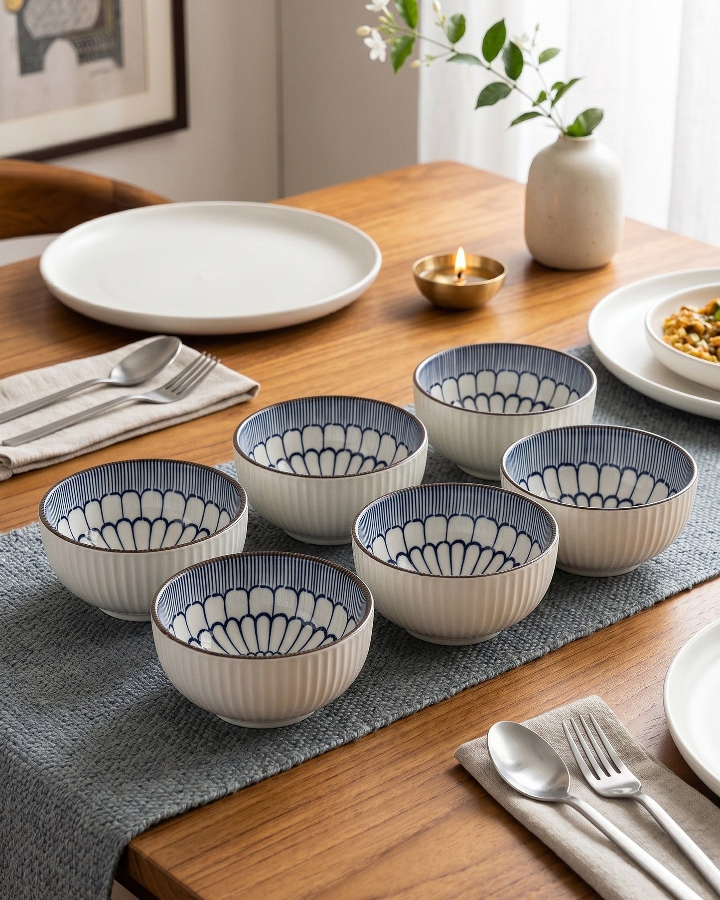 Midnight Blossom Katori - Set Of 6 Style - 4