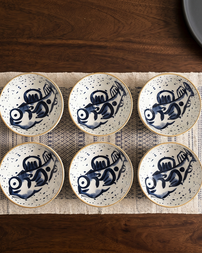Fish Tales Katori - Set Of 6
