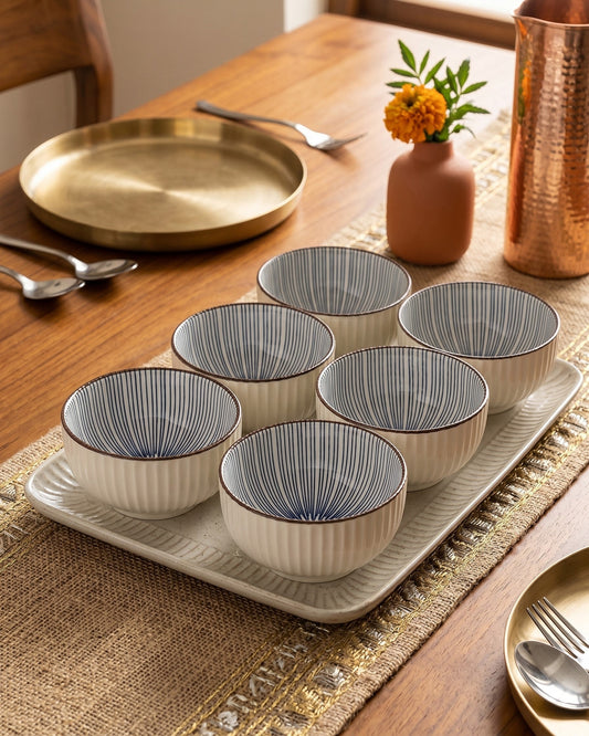 Midnight Blossom Katori - Set Of 6 Style -1