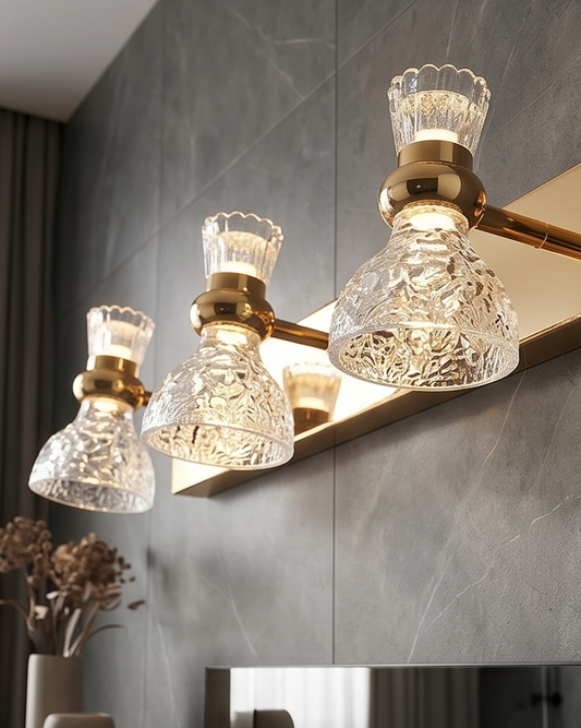 Amber Glow Crystal Vanity Light- 3 Lights