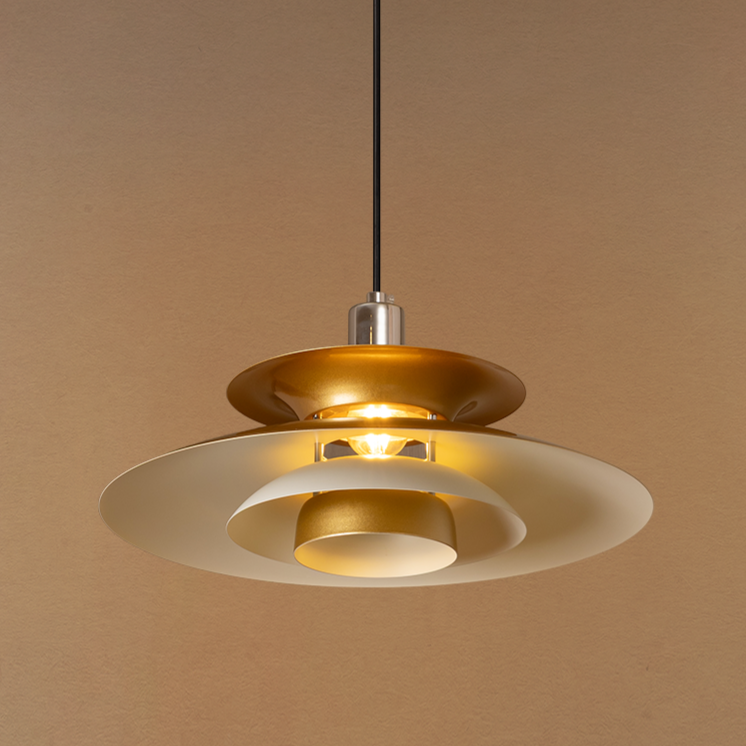 Arctic Wave UFO Pendant For Living Room & Item for Home Decoration - Gold