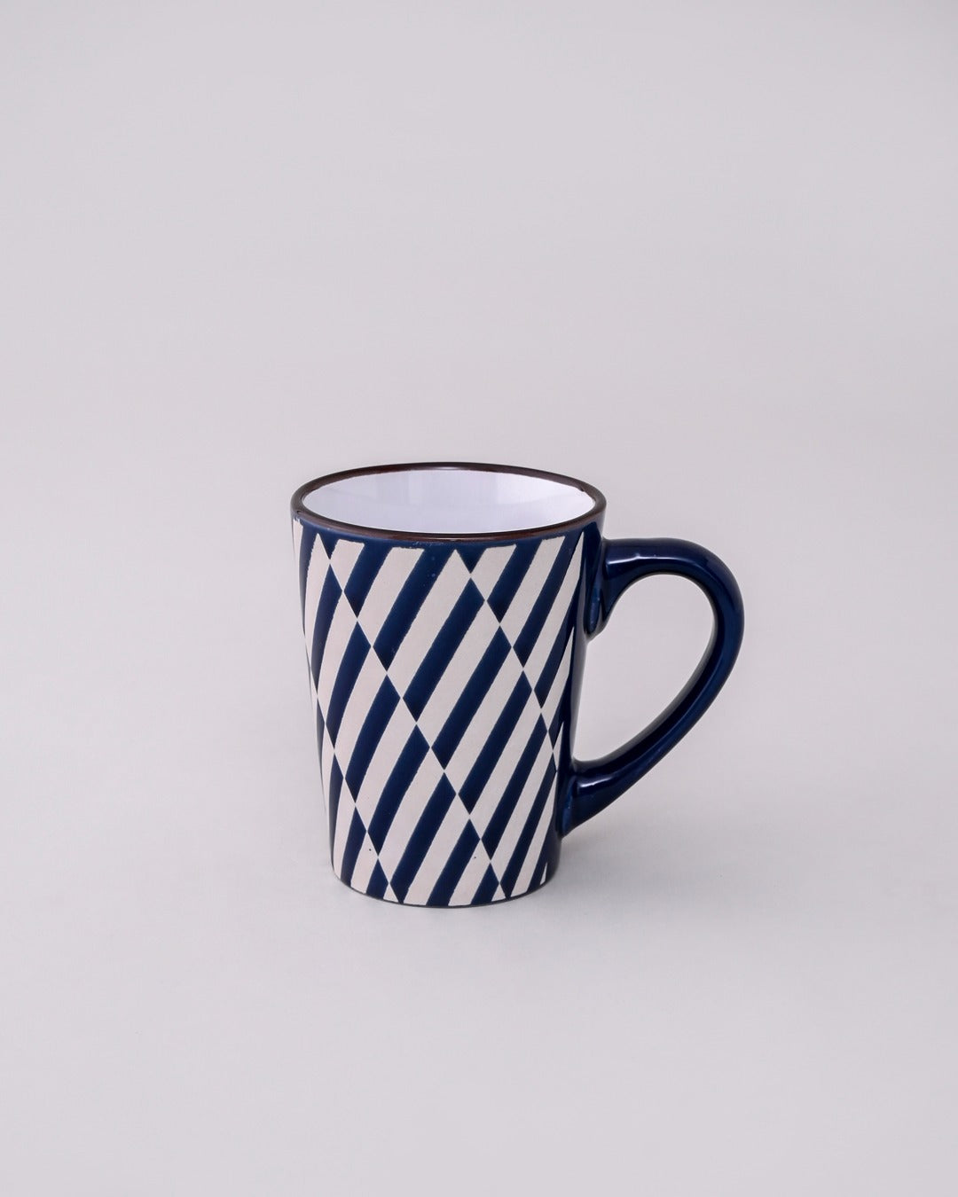 Strio Diagonal Ceramic Coffee Mug - Set Of 4