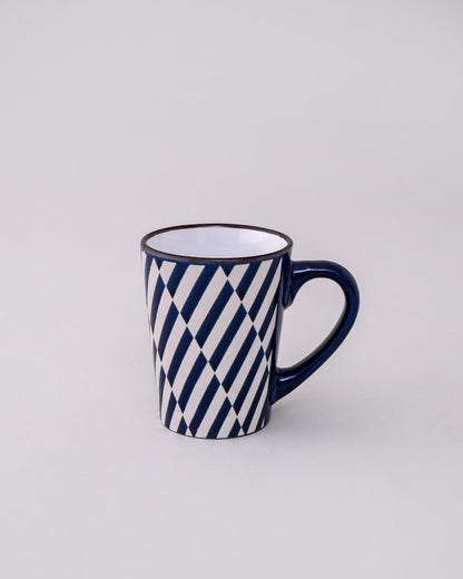 Strio Diagonal Ceramic Coffee Mug - Set Of 4