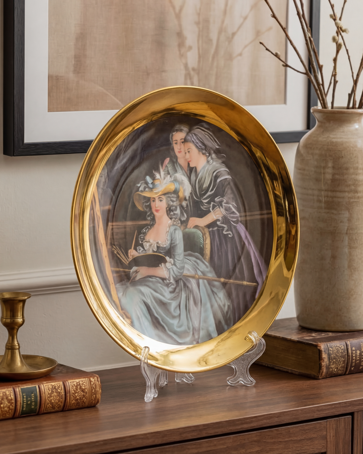 Victorian Elegance Golden Rim Decorative Plates - 10"