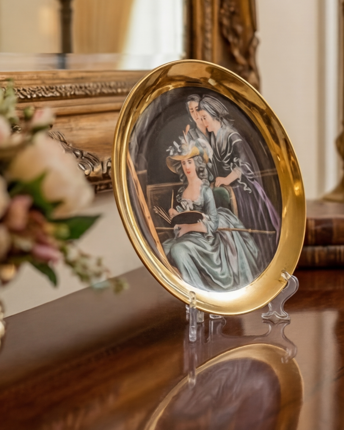 Victorian Elegance Golden Rim Decorative Plates - 10"