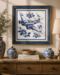 Blue & White Framed Wall art - 12"x12"