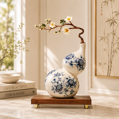 Ornavelle Bloom Decorative Vase & Showpiece for Home & Item for Home Decoration  - Blue Flower