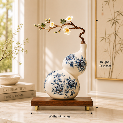 Ornavelle Bloom Decorative Vase & Showpiece for Home & Item for Home Decoration  - Blue Flower