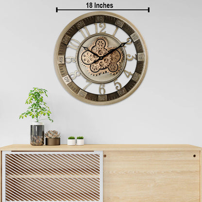 Epoch Elegance Luxury Designer Watches Wall Clock Online With Moving Gear Mechanism Buy Wall Clock Online (Steel Body)