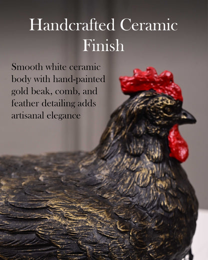 Rooster Egg Basket - Black