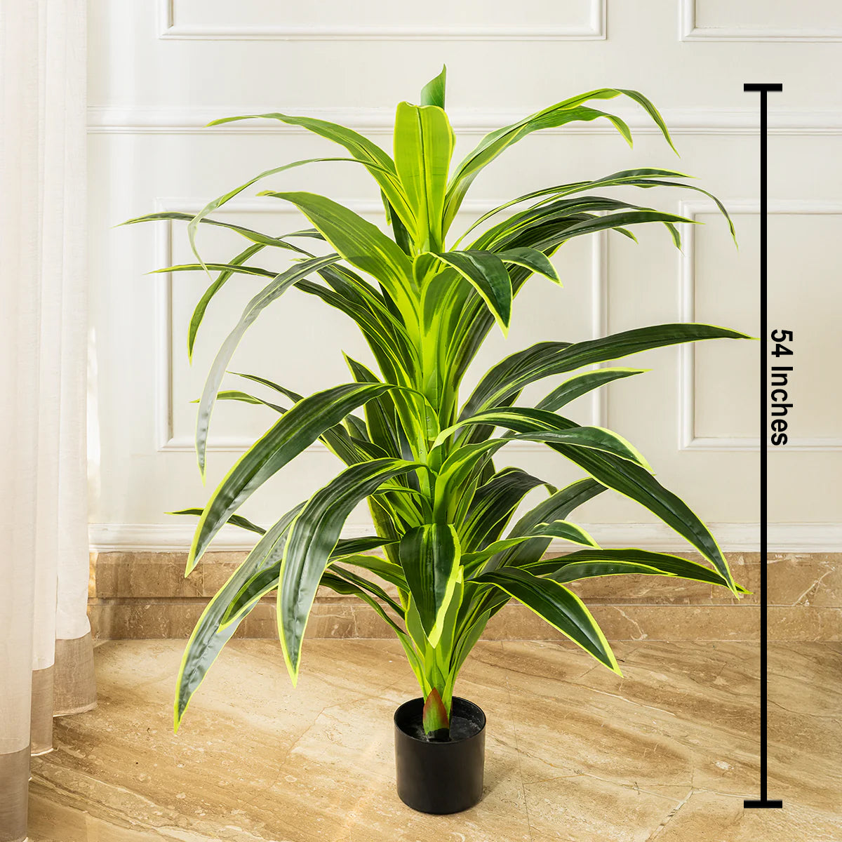 Botanic Beauty Dracaena Lemon Lime Artificial Plant (4.5 Feet) (Natural Feel)