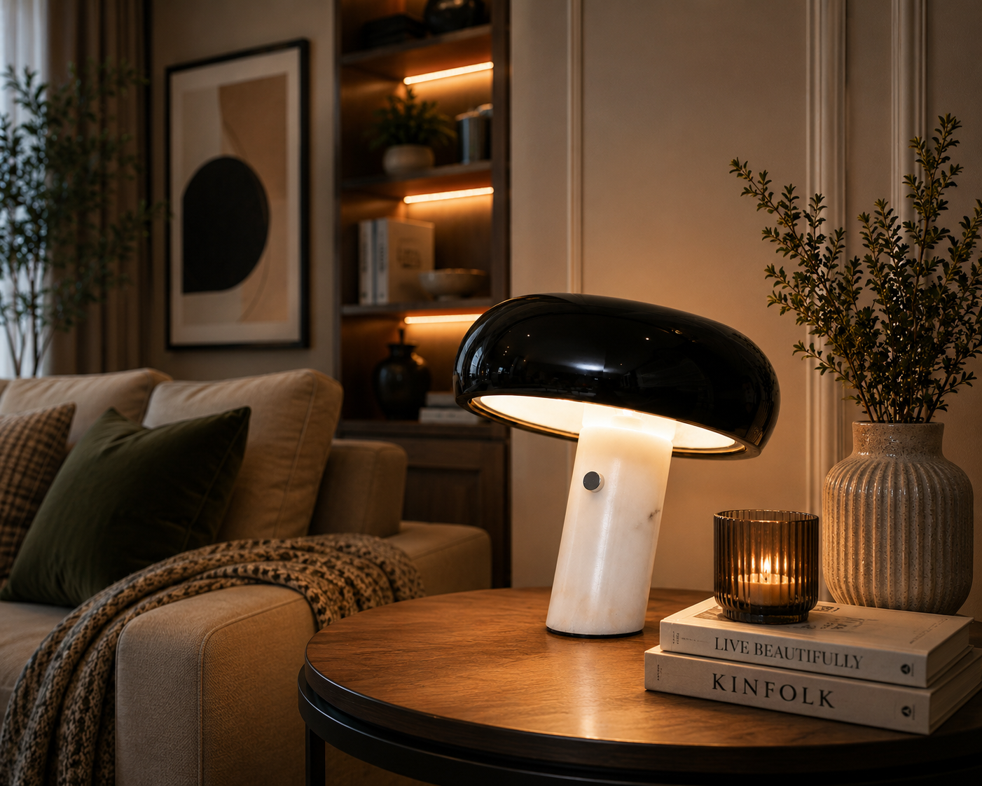 Capstone Glow Table lamp for Home & Item for Home Decoration - Black