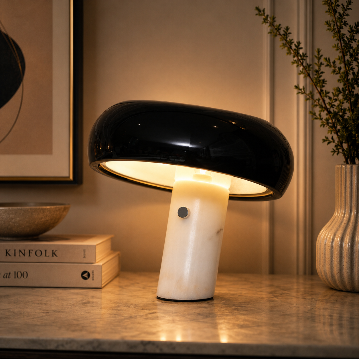 Capstone Glow Table lamp for Home & Item for Home Decoration - Black