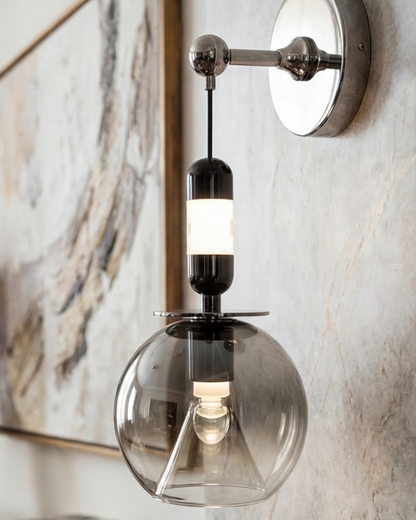 Smoked Orb Luxe Wall Light