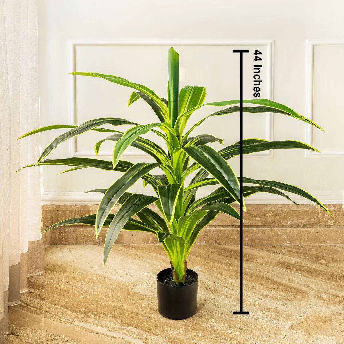 Botanic Beauty Dracaena Lemon Lime Artificial Plant (3.5 Feet) (Natural Feel)