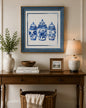 Blue & White Framed Wall art - 12"x12"