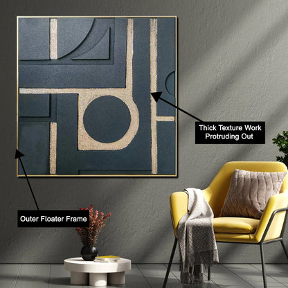 Golden Geometric Dreams Modern Wall Art (40 x 40 Inches)