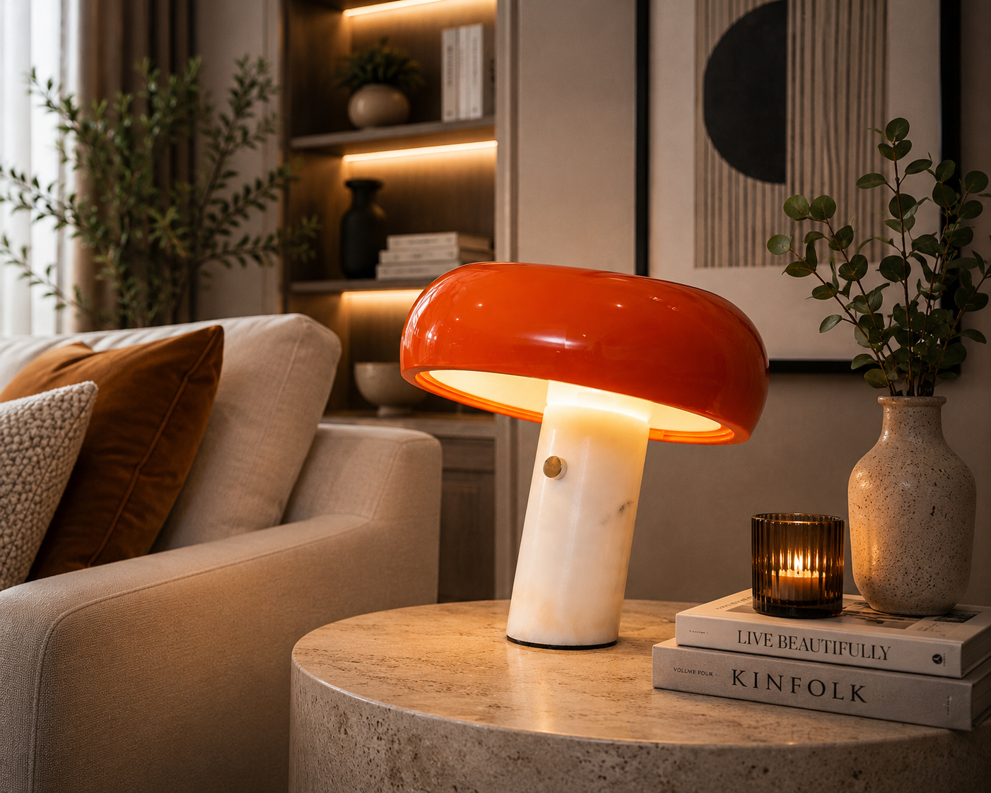 Capstone Glow Table lamp for Home & Item for Home Decoration - Orange