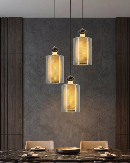 Lantern Grid Trio Pendant Light