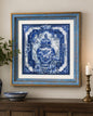 Blue & White Framed Wall art - 12"x12"