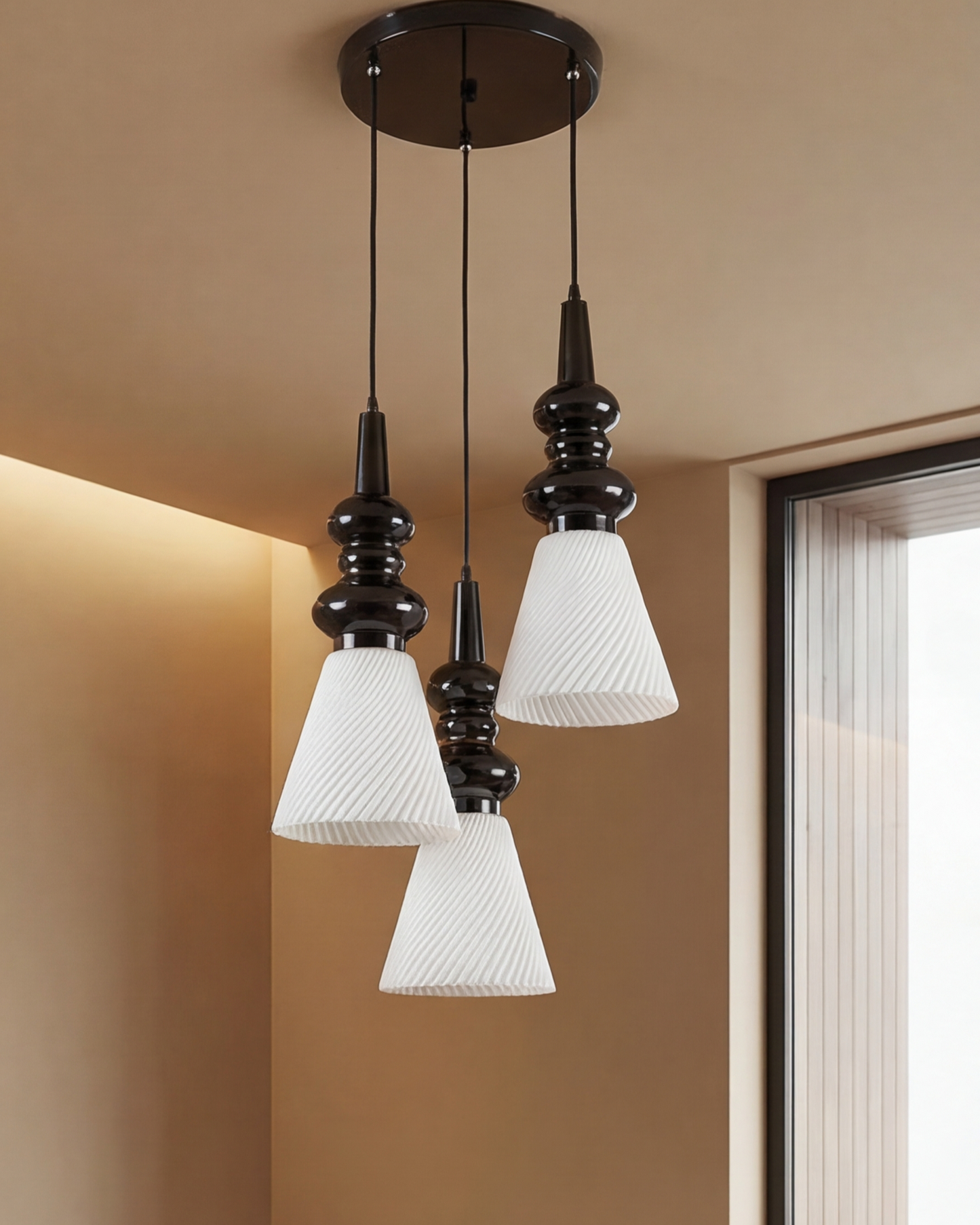 Twist Cone Trio Pendant Light