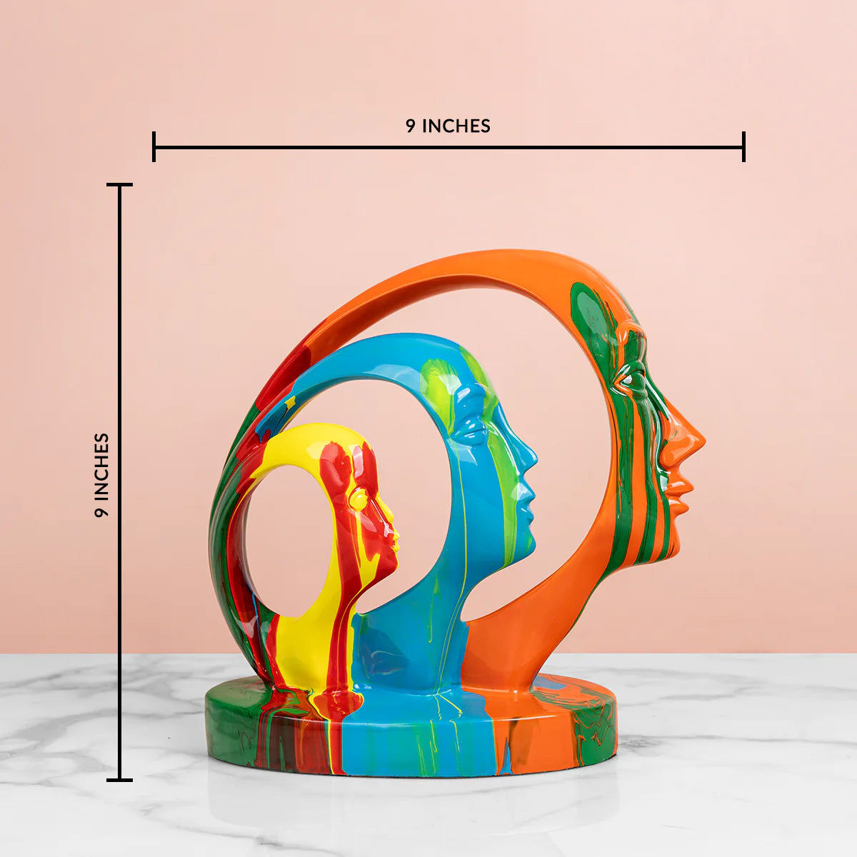 Tri-Face Harmony Decorative Showpiece & Items for Room Decoration