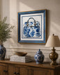 Blue & White Framed Wall art - 12"x12"