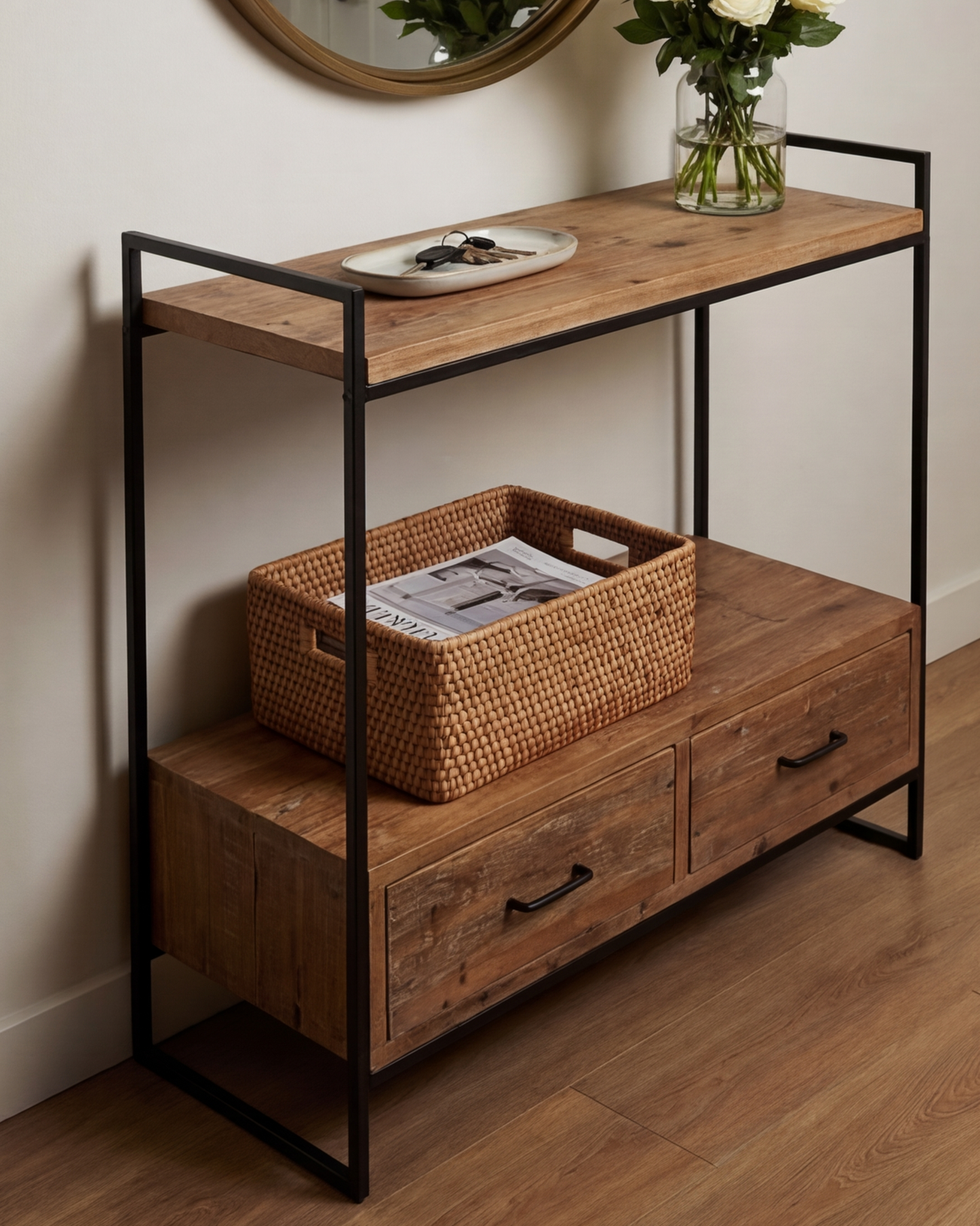 Rustic Haven Storage Table