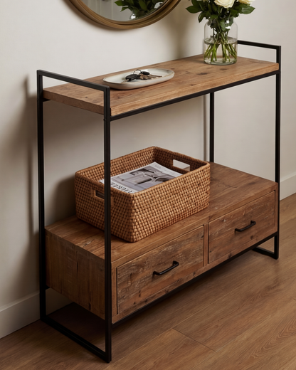 Rustic Haven Storage Table