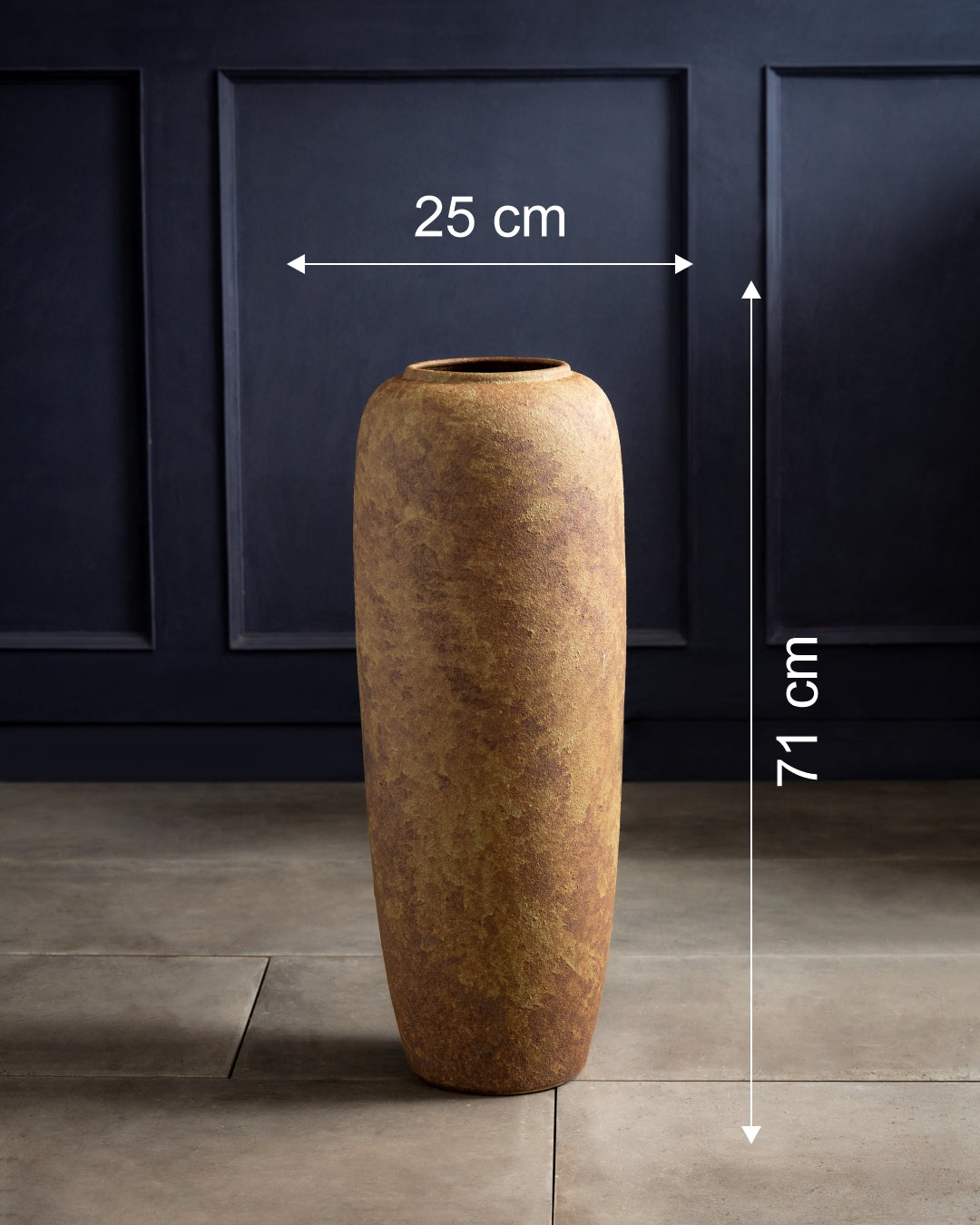 Rustic Earth Tone Floor Vase - Set Of 2
