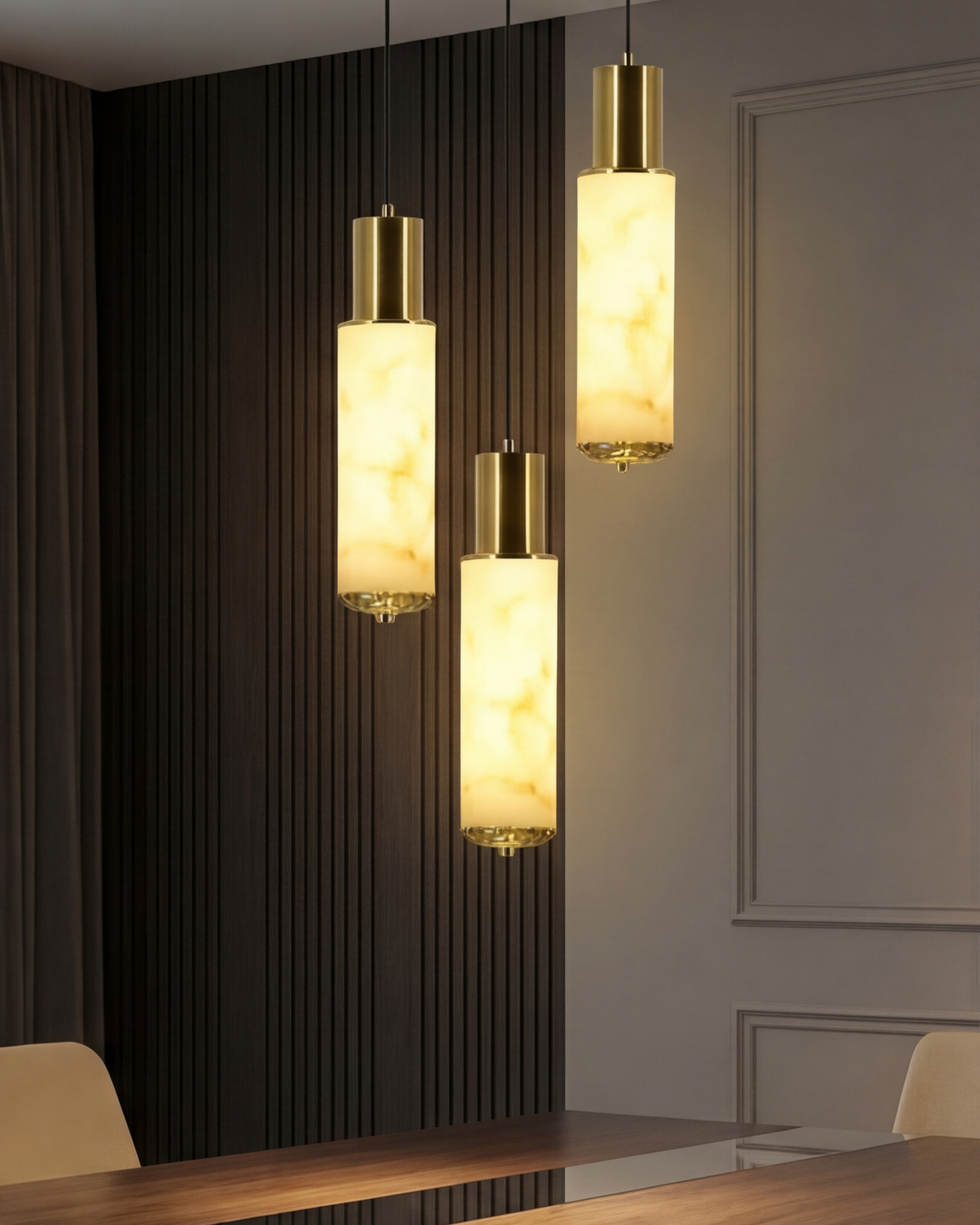 Marble Tube Trio Pendant Light