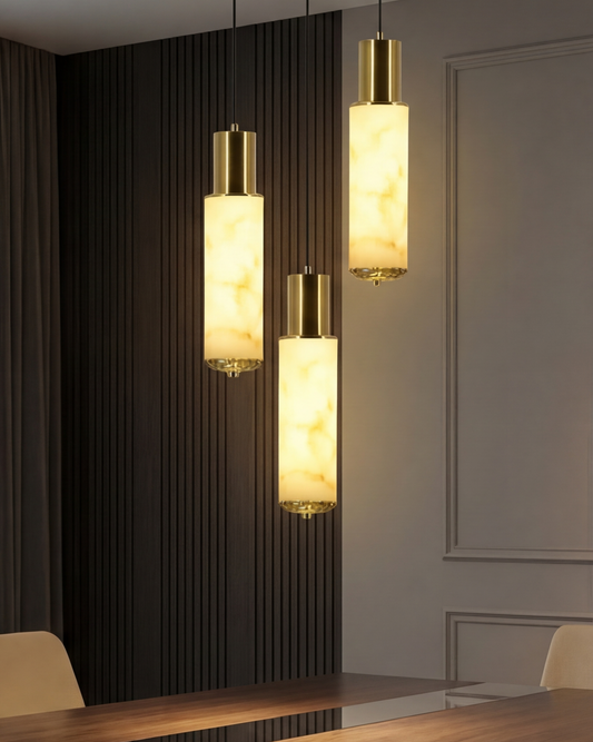 Marble Tube Trio Pendant Light