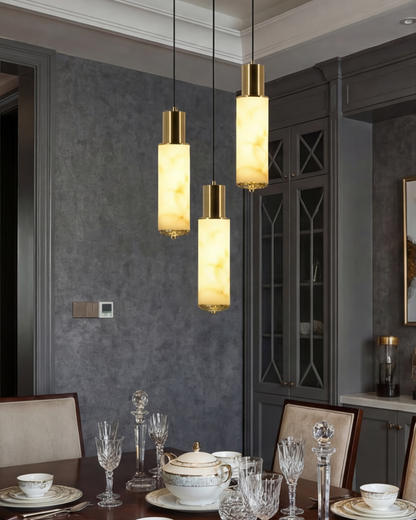 Marble Tube Trio Pendant Light