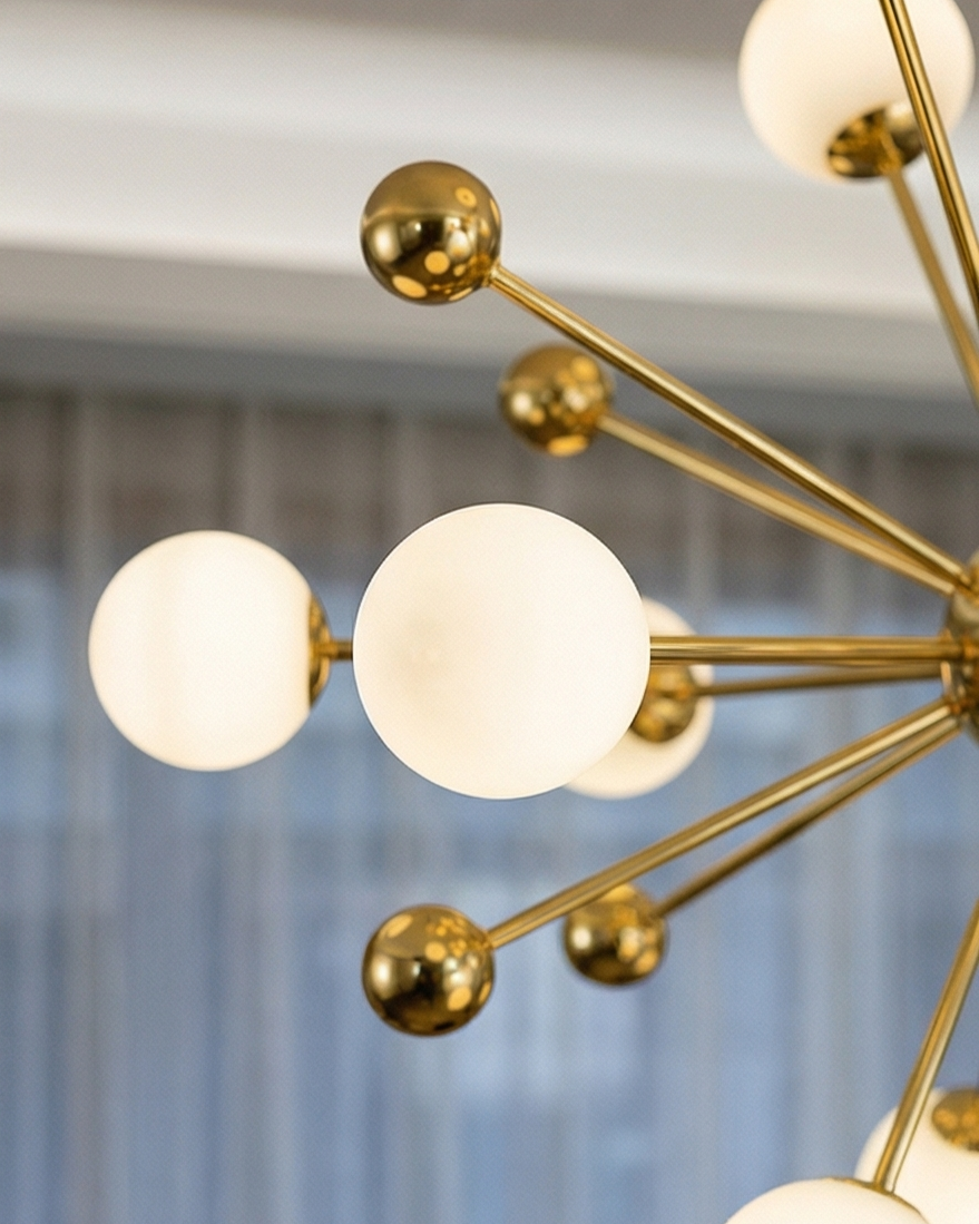 Modern Sputnik Globe Chandelier - White